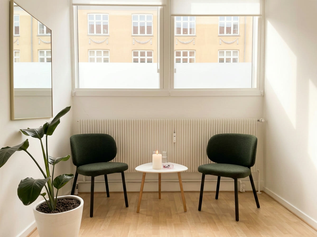 Venteområde hos Nørrebro Kiropraktisk Klinik, kiropraktor i København N